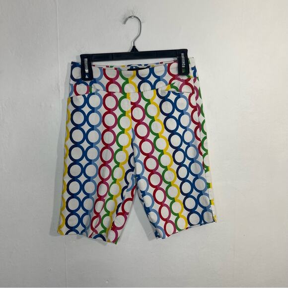 Krazy Larry Pull-On Rainbow Circle Golf Performance Active Shorts Size 6 - Picture 1 of 11